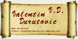 Valentin Durutović vizit kartica